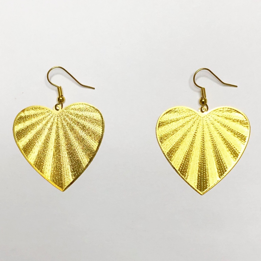 Gold Slove Heart Earrings